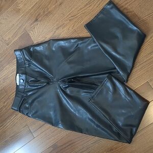 Abercrombie Curve Love Vegan Leather Ankle Straight Pant